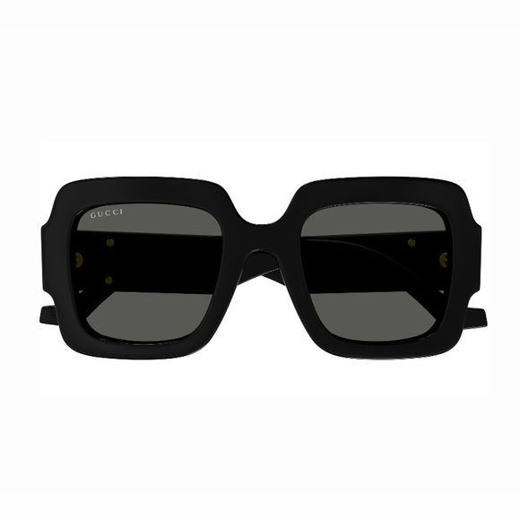 NEW AUTHENTIC GUCCI BLACK WOMEN SUNGLASSES, GUCCI SQUARE EYEWEAR - Picture 3 of 5